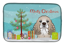 Load image into Gallery viewer, Christmas Tree and Cocker Spaniel Dish Drying Mat – Absorbent, Artistic Kitchen Essentials BB1588DDM