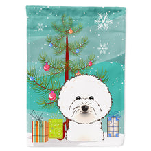 Load image into Gallery viewer, Christmas Tree and Bichon Frise Flag Canvas House Size BB1589CHF