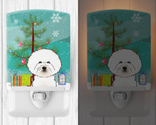 Load image into Gallery viewer, Christmas Tree and Bichon Frise Ceramic Night Light BB1589CNL