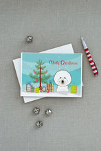 Load image into Gallery viewer, Christmas Tree and Bichon Frise Greeting Cards -  Blank Note Cards – 8-Pack of Artist-Designed Cards with Envelopes