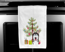 Load image into Gallery viewer, Christmas Tree and Alaskan Malamute Kitchen Towels – Set of 2 - Decorative &amp; Absorbent Cotton | BB1590WTKT