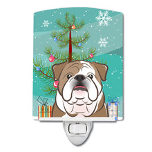 Load image into Gallery viewer, Christmas Tree and English Bulldog  Ceramic Night Light BB1591CNL