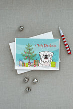 Load image into Gallery viewer, Christmas Tree and White English Bulldog  Greeting Cards -  Blank Note Cards – 8-Pack of Artist-Designed Cards with Envelopes