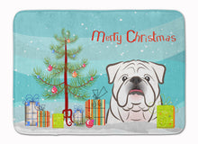 Load image into Gallery viewer, Christmas Tree and White English Bulldog  Machine Washable Memory Foam Mat BB1592RUG