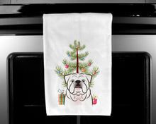 Load image into Gallery viewer, Christmas Tree and White English Bulldog  Kitchen Towels – Set of 2 - Decorative &amp; Absorbent Cotton | BB1592WTKT