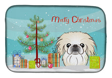 Load image into Gallery viewer, Christmas Tree and Pekingese Dish Drying Mat – Absorbent, Artistic Kitchen Essentials BB1593DDM