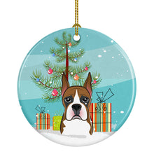 Load image into Gallery viewer, Christmas Tree and Boxer Ornament - Round Ceramic Ornament – Artist-Designed Keepsake Decoration BB1595CO1