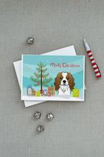 Load image into Gallery viewer, Christmas Tree and Cavalier Spaniel Greeting Cards -  Blank Note Cards – 8-Pack of Artist-Designed Cards with Envelopes