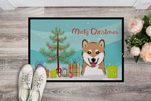 Load image into Gallery viewer, Christmas Tree and Shiba Inu Doormat - 24x36 Decorative Floor Mat – Indoor/Outdoor Rug with Artistic Flair BB1597JMAT