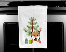 Load image into Gallery viewer, Christmas Tree and Shiba Inu Kitchen Towels – Set of 2 - Decorative &amp; Absorbent Cotton | BB1597WTKT