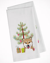 Load image into Gallery viewer, Christmas Tree and Shiba Inu Kitchen Towels – Set of 2 - Decorative &amp; Absorbent Cotton | BB1597WTKT
