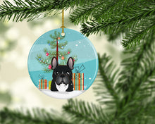 Load image into Gallery viewer, Christmas Tree and French Bulldog Ornament - Round Ceramic Ornament – Artist-Designed Keepsake Decoration BB1599CO1