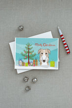 Load image into Gallery viewer, Christmas Tree and Borzoi Greeting Cards -  Blank Note Cards – 8-Pack of Artist-Designed Cards with Envelopes