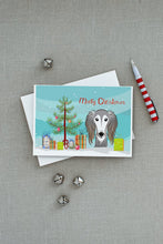 Load image into Gallery viewer, Christmas Tree and Saluki Greeting Cards -  Blank Note Cards – 8-Pack of Artist-Designed Cards with Envelopes
