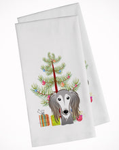 Load image into Gallery viewer, Christmas Tree and Saluki Kitchen Towels – Set of 2 - Decorative &amp; Absorbent Cotton | BB1601WTKT