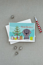 Load image into Gallery viewer, Christmas Tree and Weimaraner Greeting Cards -  Blank Note Cards – 8-Pack of Artist-Designed Cards with Envelopes