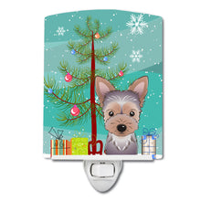 Load image into Gallery viewer, Christmas Tree and Yorkie Puppy Ceramic Night Light BB1604CNL