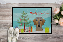 Load image into Gallery viewer, Christmas Tree and Wirehaired Dachshund Doormat - 24x36 Decorative Floor Mat – Indoor/Outdoor Rug with Artistic Flair BB1605JMAT