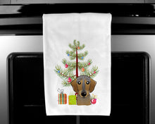 Load image into Gallery viewer, Christmas Tree and Wirehaired Dachshund Kitchen Towels – Set of 2 - Decorative &amp; Absorbent Cotton | BB1605WTKT