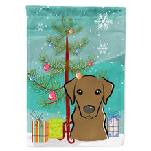 Load image into Gallery viewer, Christmas Tree and Chocolate Labrador Flag Canvas House Size BB1606CHF