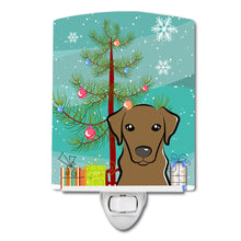 Load image into Gallery viewer, Christmas Tree and Chocolate Labrador Ceramic Night Light BB1606CNL
