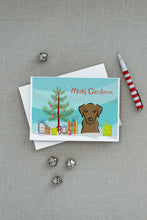Load image into Gallery viewer, Christmas Tree and Chocolate Labrador Greeting Cards -  Blank Note Cards – 8-Pack of Artist-Designed Cards with Envelopes