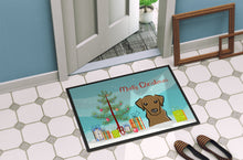 Load image into Gallery viewer, Christmas Tree and Chocolate Labrador Doormat - 24x36 Decorative Floor Mat – Indoor/Outdoor Rug with Artistic Flair BB1606JMAT