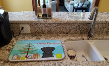Load image into Gallery viewer, Christmas Tree and Black Labrador Dish Drying Mat – Absorbent, Artistic Kitchen Essentials BB1607DDM