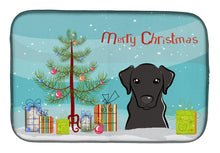 Load image into Gallery viewer, Christmas Tree and Black Labrador Dish Drying Mat – Absorbent, Artistic Kitchen Essentials BB1607DDM