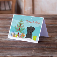 Load image into Gallery viewer, Christmas Tree and Black Labrador Greeting Cards -  Blank Note Cards – 8-Pack of Artist-Designed Cards with Envelopes