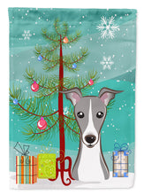 Load image into Gallery viewer, Christmas Tree and Italian Greyhound Flag Canvas House Size BB1608CHF