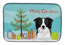 Load image into Gallery viewer, Christmas Tree and Border Collie Dish Drying Mat – Absorbent, Artistic Kitchen Essentials BB1613DDM