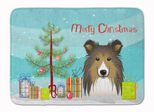 Load image into Gallery viewer, Christmas Tree and Sheltie Machine Washable Memory Foam Mat BB1614RUG