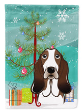 Load image into Gallery viewer, Christmas Tree and Basset Hound Garden Flag – Decorative Outdoor Yard Flag BB1615GF