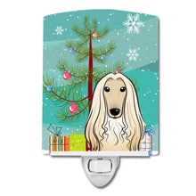 Load image into Gallery viewer, Christmas Tree and Afghan Hound Ceramic Night Light BB1616CNL