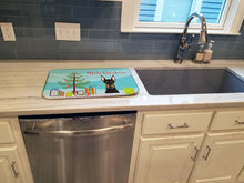 Load image into Gallery viewer, Christmas Tree and Doberman Dish Drying Mat – Absorbent, Artistic Kitchen Essentials BB1617DDM