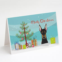 Load image into Gallery viewer, Christmas Tree and Doberman Greeting Cards -  Blank Note Cards – 8-Pack of Artist-Designed Cards with Envelopes