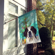 Load image into Gallery viewer, Christmas Tree and Saint Bernard Flag Canvas House Size BB1618CHF