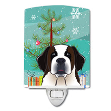Load image into Gallery viewer, Christmas Tree and Saint Bernard Ceramic Night Light BB1618CNL