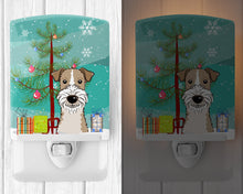 Load image into Gallery viewer, Christmas Tree and Wire Haired Fox Terrier Ceramic Night Light BB1619CNL