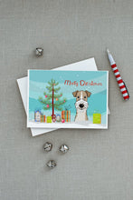 Load image into Gallery viewer, Christmas Tree and Wire Haired Fox Terrier Greeting Cards -  Blank Note Cards – 8-Pack of Artist-Designed Cards with Envelopes