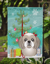 Load image into Gallery viewer, Christmas Tree and Gray Silver Shih Tzu Garden Flag – Decorative Outdoor Yard Flag BB1622GF