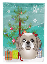 Load image into Gallery viewer, Christmas Tree and Gray Silver Shih Tzu Garden Flag – Decorative Outdoor Yard Flag BB1622GF