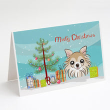 Load image into Gallery viewer, Christmas Tree and Chihuahua Greeting Cards -  Blank Note Cards – 8-Pack of Artist-Designed Cards with Envelopes