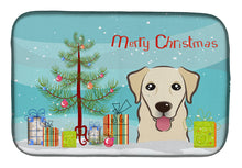 Load image into Gallery viewer, Christmas Tree and Golden Retriever Dish Drying Mat – Absorbent, Artistic Kitchen Essentials BB1624DDM