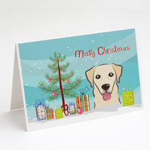 Load image into Gallery viewer, Christmas Tree and Golden Retriever Greeting Cards -  Blank Note Cards – 8-Pack of Artist-Designed Cards with Envelopes