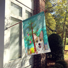 Load image into Gallery viewer, Christmas Tree and Sable Corgi Flag Canvas House Size BB1625CHF