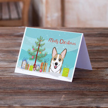 Load image into Gallery viewer, Christmas Tree and Sable Corgi Greeting Cards -  Blank Note Cards – 8-Pack of Artist-Designed Cards with Envelopes