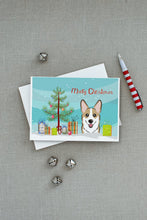 Load image into Gallery viewer, Christmas Tree and Sable Corgi Greeting Cards -  Blank Note Cards – 8-Pack of Artist-Designed Cards with Envelopes