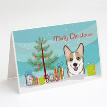Load image into Gallery viewer, Christmas Tree and Sable Corgi Greeting Cards -  Blank Note Cards – 8-Pack of Artist-Designed Cards with Envelopes